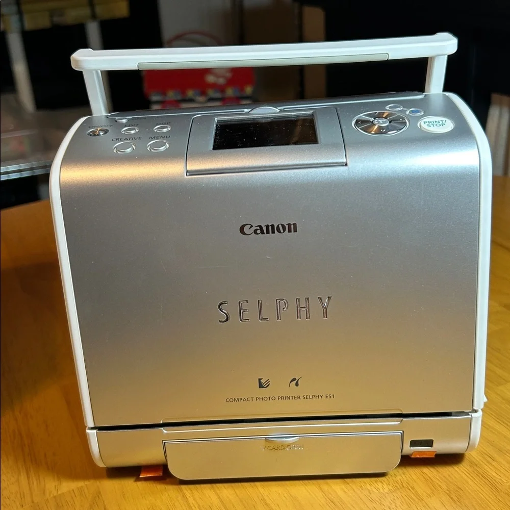 Canon SELPHY ES1 Compact Photo Printer with 8 pc photo paper & cord. Scrapbook
